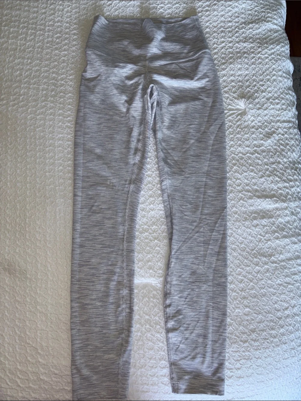 lululemon athletica Gray and White Striped Leggings
